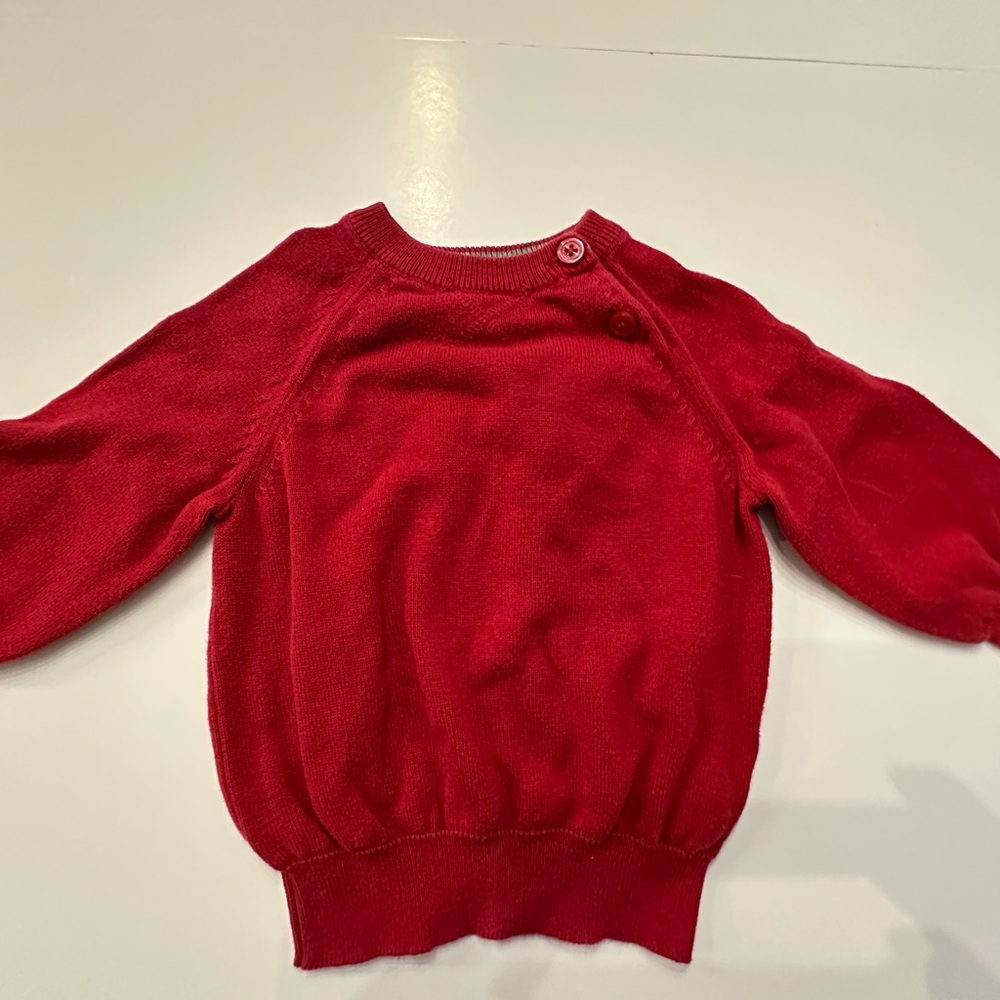 4/20$ Baby/Toddler Thin Red Sweater with Elbow Patches size 12-18 months